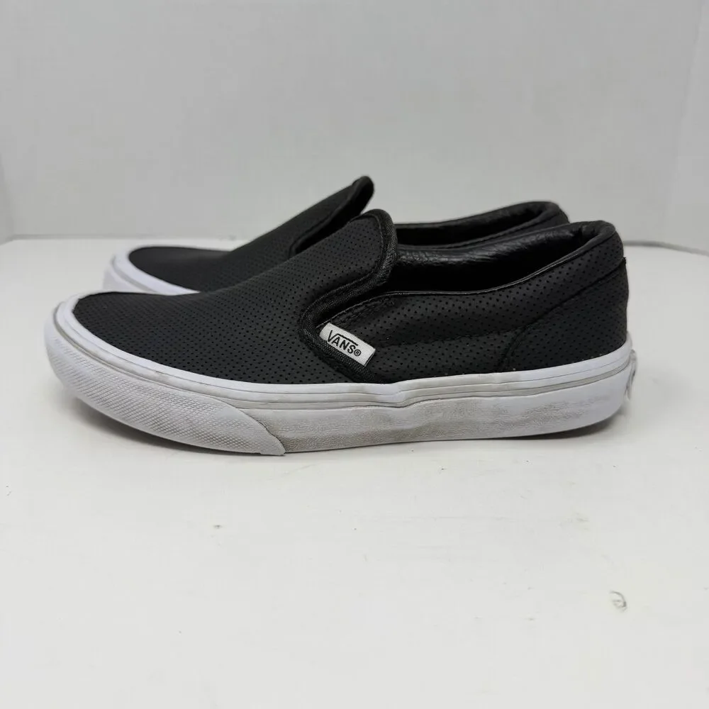 Vans Asher Perforated Kids Size 2.0 Slip-On Shoes Black 4200025664